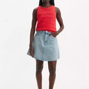 Levi Mini Flounce Jean Skirt (30)